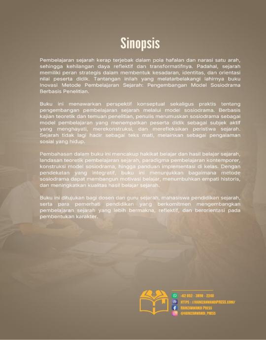 INOVASI METODE PEMBELAJARAN SEJARAH Pengembangan Model Sosiodrama Berbasis Penelitian