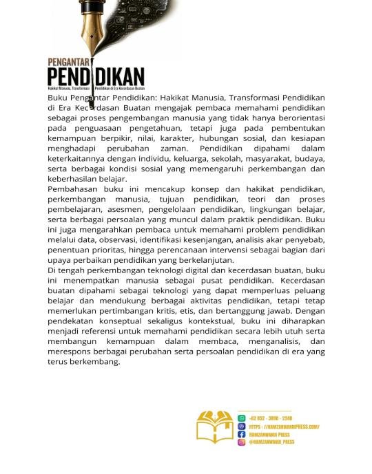 PENGANTAR PENDIDIKAN Hakikat Manusia, Transformasi Pendidikan di Era Kecerdasan Buatan
